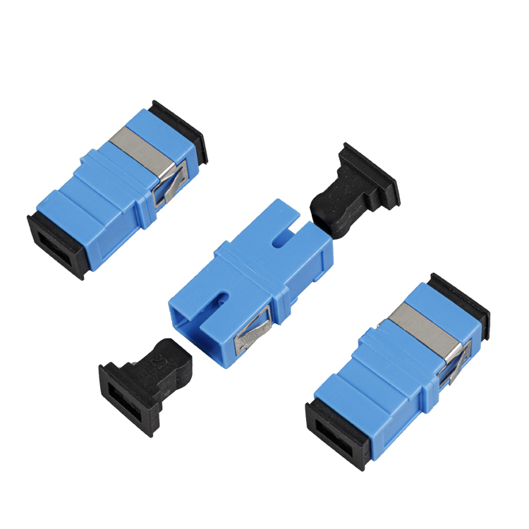 Fiber Optic Simplex Adapter, Singlemode SC/UPC, Blue, without flanges